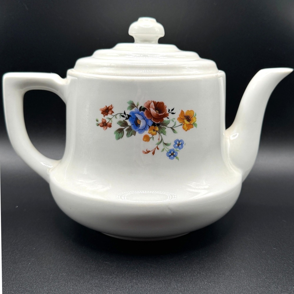 Vintage Drip-O-Lator Porcelain Coffee Pot Floral Enterprise Aluminum USA OH‎